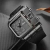 OULM Brand Original Unique Design Square Men Wristwatch Wide Big Dial Casual Leather Strap Quartz Watch Male Sport Watches V191115242u