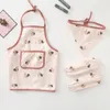 3 stuks set baby kinderen peuter waterdicht en vlekbestendig schort bandana mouwen kunst kiel voedingsslab accessoires 1236 maanden 240125