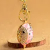 Porte-clés bricolage porte-clés animal porte-clés strass cristal poisson sac élégant sac à main pendentif émail Llavero Chaveiro Brelok