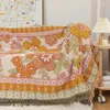 Filtar europeiska land soffa filt bohemian tapestry blommor enkla dubbla täcker vardagsrum dekorativt avslappnad sängöverdrag