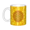 Muggar Flower of Life Mug Custom Sephiroth Sacred Geometry Mandala Coffee Ceramic Creative Gift Outdoor Work Camping Cups och