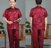 Großhandel Traditionellen Chinesischen Stil Männer Hanfu Anzug Seide Satin Tang Kleidung Kung Fu Tai Chi Sport Anzüge Casual Pyjamas M-XXXL