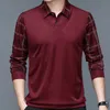 Primavera masculina manga longa camisa polo de pelúcia engrossado cor sólida turndown colarinho camisa xadrez botão moda casual topos 240124