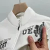 Polos pour hommes de haute qualité demi-fermeture à glissière col montant à manches longues T-shirt automne lâche grande marque de mode impression pull sweat-shirt