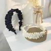 Regenmäntel Mode Breitrand Haarband Frauen Schwarz Weiß Falten Französisch Stirnband Zubehör Eleganz Kopfbänder Für Dame Haarbänder
