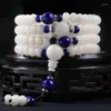 Strand Natural White Jade Bodhi Bracelet 108 Root Beads Retro Accessories Female