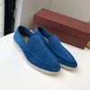 casual schoenen loafers plat laag suède Koe lederen oxfords Mocassins zomer loop comfort loafer slip op loafer rubberen zool flats loro piano