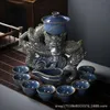 China Dragon Semi-Automatic Tea Set Lazy Brewing Kung Fu Hushållens keramiska pottceremony229g