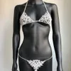 Conjunto de Bikini con cadena para mujer, joyería Sexy para el cuerpo, conjunto de Bikini de cristal, lencería de playa, arnés ostentoso, Tanga ostentosa para vacaciones T200508327T