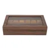 Watch Boxes Box Organizer Ultra PU Leather Display Case Flannel Pad Pillow 12 Compartments With Large Window For Storage