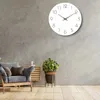 Horloges murales 12 pouces à piles bois horloge simple silencieux non tic-tac en bois moderne (1 pcs)