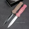 Couteau pliant automatique BM 3300 Infidel, lame D2 en alliage d'aluminium rouge/marron/bleu + poignée en caoutchouc, chasse automatique, camping, couteau EDC extérieur