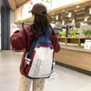 School Bags High Capacity Letter Print Contrasting Colors Nylon 2024 Quality Backpacks For Girls And Boys Bolsos Colegio