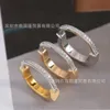 Designer-Marke TFF Lock Head Ring V Gold Lucky Halb Diamond U-förmiges Set mit für Männer und Frauen 1