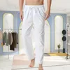 Men's Cotton Linen Pants Male Summer Autumn Breathable Solid Color Linen Trousers Fitness Sweatpants Streetwear S-4XL 240124