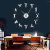 Wandklokken Gym Diy Giant Clock Work Out Home Decor Body Health Human Art Watch Quiet Sweep Acryl Big Bodybuilding Gift