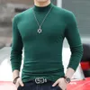 Full Autumn and Winter Matching Black High Neck Undershirt Men's Long Sleeve Slim Fit Solid Color Plus Size Youth Casual TShirt 240118