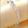 Link Bracelets Imitation Crystal Beads Bracelet Friendship Glass Fresh For Girls Butterfly Flower Jewelry Accessories Wholesale