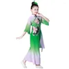 Stage Wear Enfants Lotus Dance Costume Filles Yangko Vêtements traditionnels Spectacle Fan National Taille Drum Costume