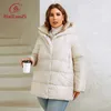 ハイオザ女性冬のジャケットプラスサイズ短い温かいフード付き女性のアウトウェアジップアップキルティングスタイリッシュコート女性1170 240126