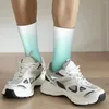 Chaussettes Hip Hop rétro pour hommes, blanc à Turquoise, unisexe, dégradé coloré, motif Harajuku imprimé, chaussettes d'équipage, cadeau pour garçons