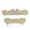 2pcs / set Hip Hop Zircone Cubique Dents Réglables Grillz, Haut Bas 8 Dents Irrégulières Grillz, Halloween Cosplay Rappeur Dent Bijoux Décoration