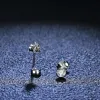 Boucles d'oreilles rondes en diamant Moissanite de 3mm, en argent 925, tendance, fiançailles, mariage, cadeau pour femmes