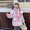 Down Coat Children's Jacket Wholesale Girl's Mid-Längd Baby Hooded Stand-Up Collar Thermal Camouflage