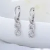 Boucles d'oreilles pendantes pour femmes, manilles, incrustation de Zircon, argent S925, or 18 carats, bijoux de cérémonie de mariage, d'anniversaire pour femmes