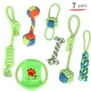 Brinquedos 7 pacote mastigar corda de algodão brinquedo do cão para cães ao ar livre dentes limpo bola corda brinquedos para médio pequeno cão de estimação produto brinquedo bulldog pug