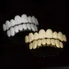 2pcs / set Hip Hop Zircone Cubique Dents Réglables Grillz, Haut Bas 8 Dents Irrégulières Grillz, Halloween Cosplay Rappeur Dent Bijoux Décoration