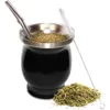 Tasse à café en acier inoxydable 304 Yerba Mate Cup à double paroi 8 oz Tasse à thé argentine Yerba Mate Gourd avec paille et brosse de nettoyage 240119