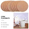 Table Mats 20 Pcs Cork Mat Coasters Decorative Cup Round Placemats Bulk Anti-scald Plate Desk Office