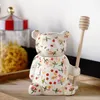 Pot à miel ours mignon en céramique de 300ml, avec couvercle, pot de rangement pour cuillère de cuisine, accessoire de décoration pour la maison, outils de cuisine, cadeaux créatifs 273w