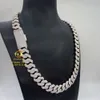 Stylish Pass Diamond Tester 925 Sterling Silver 15mm 3 Rows Iced Out Jewelry Hip Hop Vvs1 Moissanite Cuban Link Chain