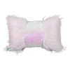 Pillow Sequin Long Plush Splicing Throw Cover Decorative Case Living Room Couch Bed Pillowcase