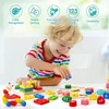 56pcsset Montessori Wooden Toys for Babies Boy Girl Gift Baby Development Games Wood Puzzle Kids Educational Learning Toy 240124