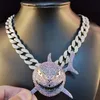 Big Size Shark Pendant Necklace For Men 6ix9ine Hip Hop Bling smycken med Iced Out Crystal Miami Cuban Chain Fashion Jewelry Y122275J