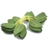 Decorative Flowers 50pcs Artificial Leaves Vein Six Forks Branches DIY Wedding Bouquet Candy Box Bridal Shower Centerpieces Meeting Stage