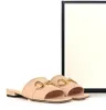 Summer 2024 Luxury Women Golden-Horsebit Leather Sandals Shoes Nappa Leather Nude Black Red White Slide Flats Slip On Casual Slipper EU35-42