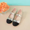 Scarpe eleganti 2024 Sweet Mary Janes per le donne Patchwork fibbie per cinture Fashion Party Princess Pumps Sliver Gold Calzature Ragazze Nave libera