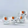345ml criativo livro de amigos de natsume nyanko sensei café rosto bonito catroon cerâmica gato branco barriga xícara de chá caneca de cerâmica gif239s