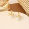 Earrings Silver Needle Earrings Fashionable and Elegant Women's Pearl Premium Small Group Earrings VBB40