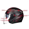 Motorcykelhjälmar Hjälm Double Lens Open Face Electric Scooter Four Season Motocross Moto Accessories