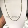KIBO, alta calidad, personalizado, Real 10K 14K oro sólido 3Mm Vvs1 D Color moissanita, collar de cadena de tenis de diamante para hombres y mujeres