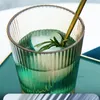 Tee Tassen 240 ml/310 ml kreativer Glasbecher Haus Juice Getränkstil Einfacher Wasser vertikaler Streifen trinken transparent