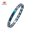 Bracelets Moocare Men Women Stainless Steel Link Bracelet Cuff Blue Thin Metal Wrist Hand Charm Chain For Male Female