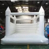 Utomhusaktiviteter 4,5x4,5 m (15x15ft) med fläkt kommersiell bouncer Uppblåsbar bröllopspouncy Castle White Jump House för födelsedagsjubileumsfest