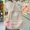 School Bags Girl Plaid Kawaii Travel Book Backpack Lady Lattice Bag Fashion Female Cute Laptop Leisure College Women