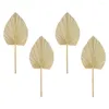 Decorative Flowers 4 Pcs Palm Leaf Decoration Wedding Party Decorations Wooden Adorn Plant Flower Arrangement Ornament Layout Supply